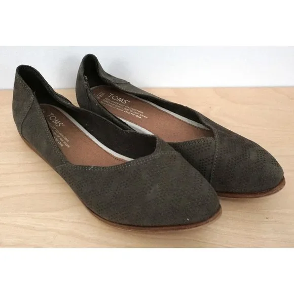 Toms Shoes Toms Womens Julie Gray Suede Leather Slip On
